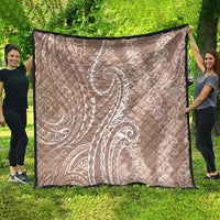 Polynesia Plumeria Lei Quilt Beige Curves Motif LT7 - Polynesian Pride