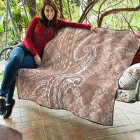 Polynesia Plumeria Lei Quilt Beige Curves Motif LT7 - Polynesian Pride