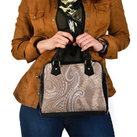 Polynesia Plumeria Lei Shoulder Handbag Beige Curves Motif LT7 - Polynesian Pride