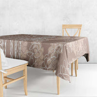 Polynesia Plumeria Lei Tablecloth Beige Curves Motif LT7 - Polynesian Pride