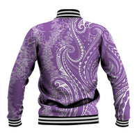 Polynesia Plumeria Lei Baseball Jacket Periwinkle Curves Motif LT7 - Polynesian Pride