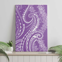 Polynesia Plumeria Lei Canvas Wall Art Periwinkle Curves Motif