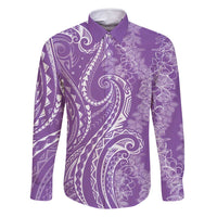 Polynesia Plumeria Lei Family Matching Tank Maxi Dress and Hawaiian Shirt Periwinkle Curves Motif