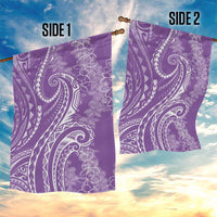 Polynesia Plumeria Lei Garden Flag Periwinkle Curves Motif