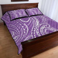 Polynesia Plumeria Lei Quilt Bed Set Periwinkle Curves Motif