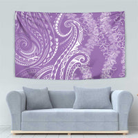 Polynesia Plumeria Lei Tapestry Periwinkle Curves Motif