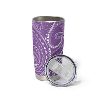 Polynesia Plumeria Lei Tumbler Cup Periwinkle Curves Motif LT7 - Polynesian Pride