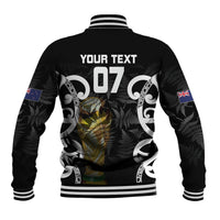 New Zealand WC2026 Custom Black Baseball Jacket Silver Fern