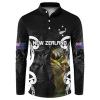 New Zealand WC2026 Custom Black Button Sweatshirt Silver Fern