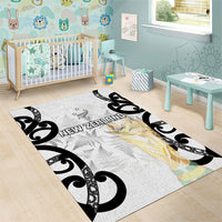 New Zealand WC2026 White Area Rug Silver Fern