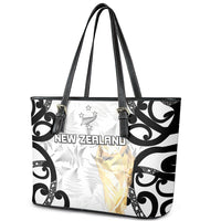 New Zealand WC2026 White Leather Tote Bag Silver Fern