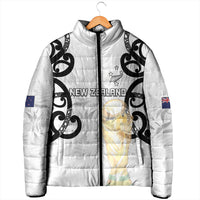 New Zealand WC2026 Custom White Padded Jacket Silver Fern