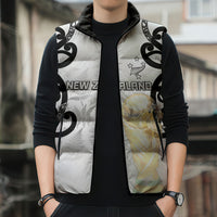 New Zealand WC2026 Custom White Sleeveless Puffer Jacket Silver Fern