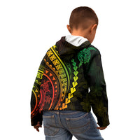 Polynesian Pride Kid Hoodie Turtle Hibiscus Luxury Style - Reggae Ver2 LT7 - Polynesian Pride