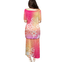 Polynesia Puletasi Plumeria Pink Gradient Curves LT7 - Polynesian Pride