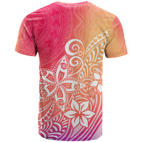 Polynesia T Shirt Plumeria Pink Gradient Curves LT7 - Polynesian Pride
