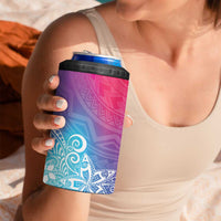 Polynesia 4 in 1 Can Cooler Tumbler Plumeria Galaxy Gradient Curves