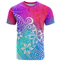 Polynesia T Shirt Plumeria Galaxy Gradient Curves LT7 Galaxy - Polynesian Pride