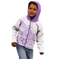 Polynesia Kid Hoodie Plumeria Lavender Curves LT7 - Polynesian Pride