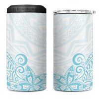 Polynesia 4 in 1 Can Cooler Tumbler Plumeria Turquoise Curves