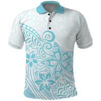 Polynesia Polo Shirt Plumeria Turquoise Curves LT7 Turquoise - Polynesian Pride