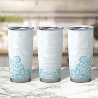 Polynesia Tumbler Cup Plumeria Turquoise Curves