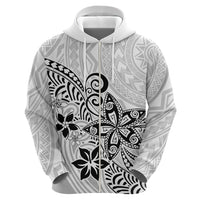 Polynesia Hoodie Plumeria White Curves LT7 - Polynesian Pride