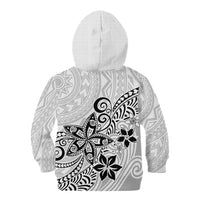 Polynesia Kid Hoodie Plumeria White Curves LT7 - Polynesian Pride