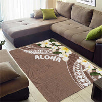 Aloha Hawaii Festive Area Rug Frangipani Lace Classic - Beige