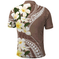 Aloha Hawaii Festive Polo Shirt Frangipani Lace Classic - Beige