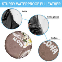 Aloha Hawaii Festive Spare Tire Cover Frangipani Lace Classic - Beige