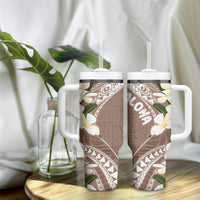 Aloha Hawaii Festive Tumbler With Handle Frangipani Lace Classic - Beige