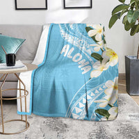 Aloha Hawaii Festive Blanket Frangipani Lace Classic - Turquoise