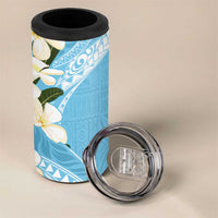 Aloha Hawaii Festive 4 in 1 Can Cooler Tumbler Frangipani Lace Classic - Turquoise