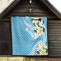 Aloha Hawaii Festive Quilt Frangipani Lace Classic - Turquoise