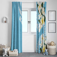 Aloha Hawaii Festive Window Curtain Frangipani Lace Classic - Turquoise