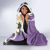 Aloha Hawaii Festive Hooded Blanket Frangipani Lace Classic - Lavender