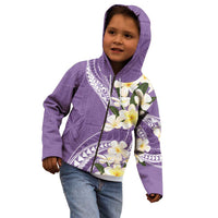 Aloha Hawaii Festive Kid Hoodie Frangipani Lace Classic - Lavender