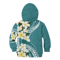 Aloha Hawaii Festive Kid Hoodie Frangipani Lace Classic - Teal