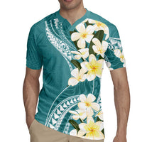 Aloha Hawaii Festive Rugby Jersey Frangipani Lace Classic - Teal