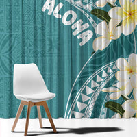Aloha Hawaii Festive Window Curtain Frangipani Lace Classic - Teal