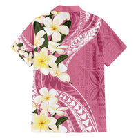 Aloha Hawaii Festive Family Matching Summer Maxi Dress and Hawaiian Shirt Frangipani Lace Classic - Rosy LT7 - Polynesian Pride