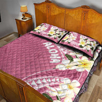 Aloha Hawaii Festive Quilt Bed Set Frangipani Lace Classic - Rosy