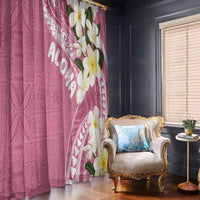 Aloha Hawaii Festive Window Curtain Frangipani Lace Classic - Rosy
