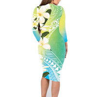 Aloha Hawaii Festive Family Matching Long Sleeve Bodycon Dress and Hawaiian Shirt Frangipani Lace Classic - Summer Vibes