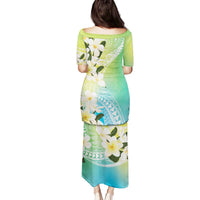Aloha Hawaii Festive Family Matching Puletasi and Hawaiian Shirt Frangipani Lace Classic - Summer Vibes