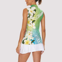 Aloha Hawaii Festive Women Sleeveless Polo Shirt Frangipani Lace Classic - Summer Vibes LT7 - Polynesian Pride