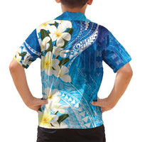 Aloha Hawaii Festive Family Matching Off Shoulder Maxi Dress and Hawaiian Shirt Frangipani Lace Classic - Oceanic