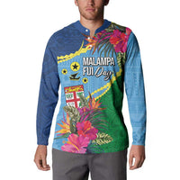 Personalized Malampa Fiji Day Together We Grow Button Sweatshirt Special Tapa Mix - Polynesian Pride
