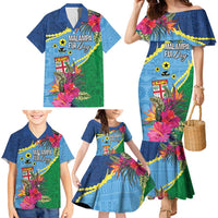 Personalized Malampa Fiji Day Together We Grow Family Matching Mermaid Dress and Hawaiian Shirt Special Tapa Mix - Polynesian Pride
